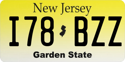 NJ license plate I78BZZ