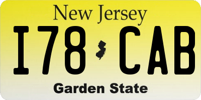 NJ license plate I78CAB