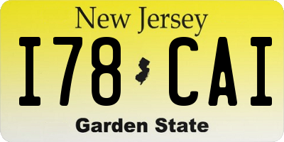 NJ license plate I78CAI