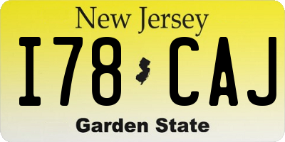 NJ license plate I78CAJ