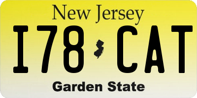 NJ license plate I78CAT