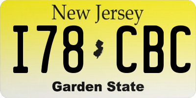 NJ license plate I78CBC