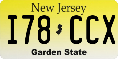 NJ license plate I78CCX