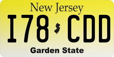 NJ license plate I78CDD