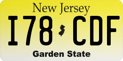 NJ license plate I78CDF