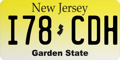 NJ license plate I78CDH