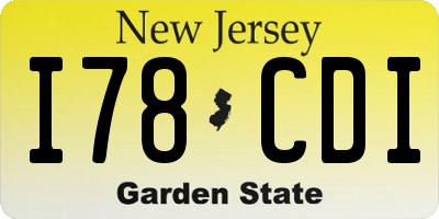 NJ license plate I78CDI