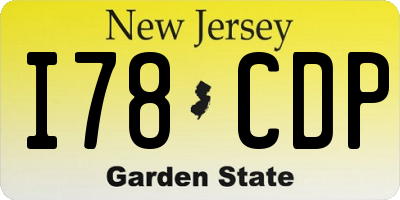 NJ license plate I78CDP