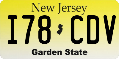 NJ license plate I78CDV