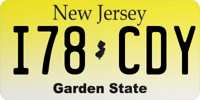 NJ license plate I78CDY