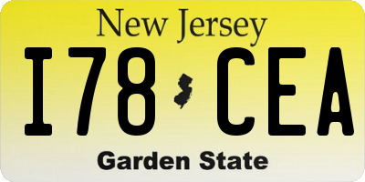 NJ license plate I78CEA