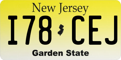 NJ license plate I78CEJ