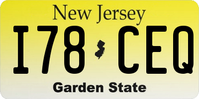 NJ license plate I78CEQ