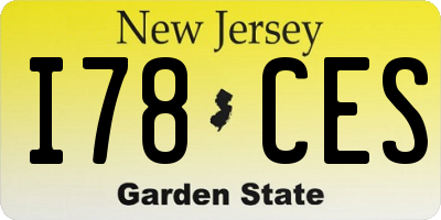 NJ license plate I78CES
