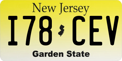 NJ license plate I78CEV