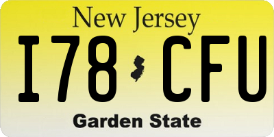 NJ license plate I78CFU