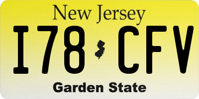 NJ license plate I78CFV