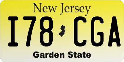 NJ license plate I78CGA