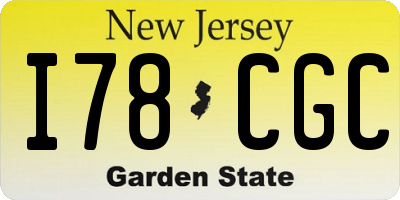 NJ license plate I78CGC
