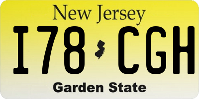 NJ license plate I78CGH