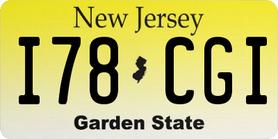 NJ license plate I78CGI