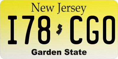 NJ license plate I78CGO
