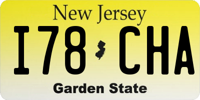 NJ license plate I78CHA