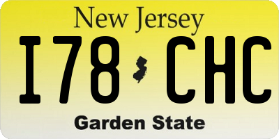 NJ license plate I78CHC