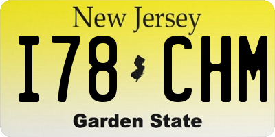 NJ license plate I78CHM