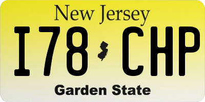 NJ license plate I78CHP