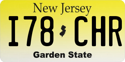 NJ license plate I78CHR