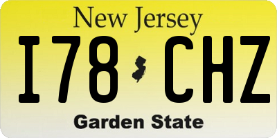 NJ license plate I78CHZ
