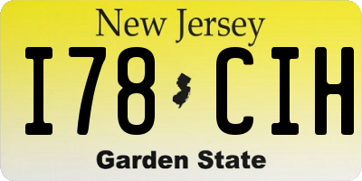 NJ license plate I78CIH