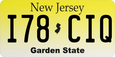 NJ license plate I78CIQ