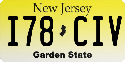 NJ license plate I78CIV