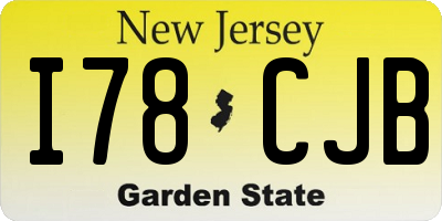 NJ license plate I78CJB