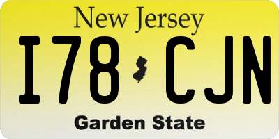 NJ license plate I78CJN