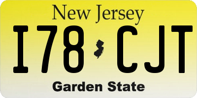 NJ license plate I78CJT