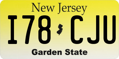 NJ license plate I78CJU