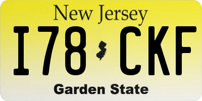 NJ license plate I78CKF