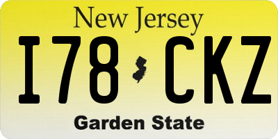 NJ license plate I78CKZ