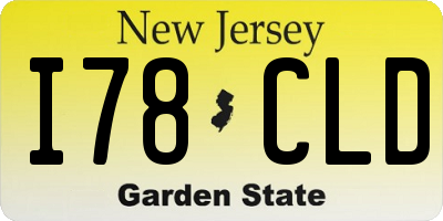 NJ license plate I78CLD