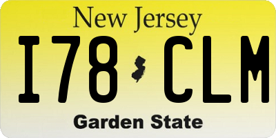 NJ license plate I78CLM