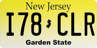 NJ license plate I78CLR
