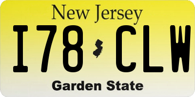 NJ license plate I78CLW