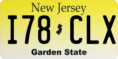 NJ license plate I78CLX