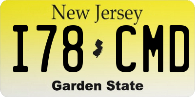 NJ license plate I78CMD