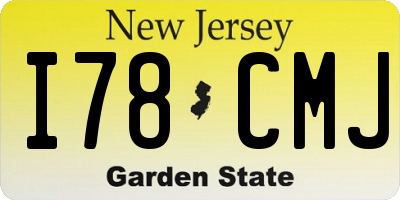 NJ license plate I78CMJ