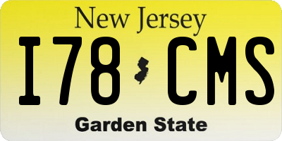 NJ license plate I78CMS