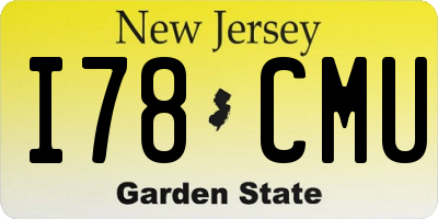 NJ license plate I78CMU